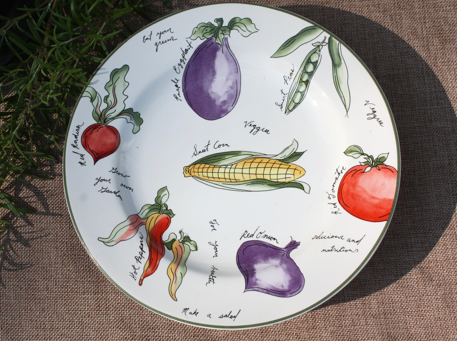 Vintage Garden Inspired Ceramic Plate Set (4)